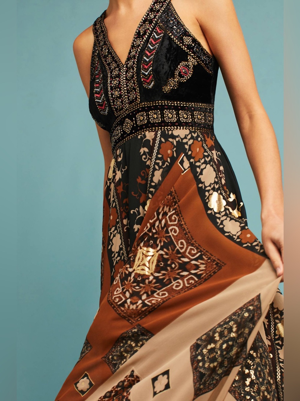 NWT Anthropologie / RAGA | Shenia Embroidered Maxi Dress, XSP - Picture 2 of 8